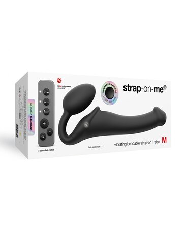Strap-On-Me Strap-On-Me - Vibromasseur Strap-On Pliable avec Télécommande - Taille M - Ø 3.3 x 18 cm