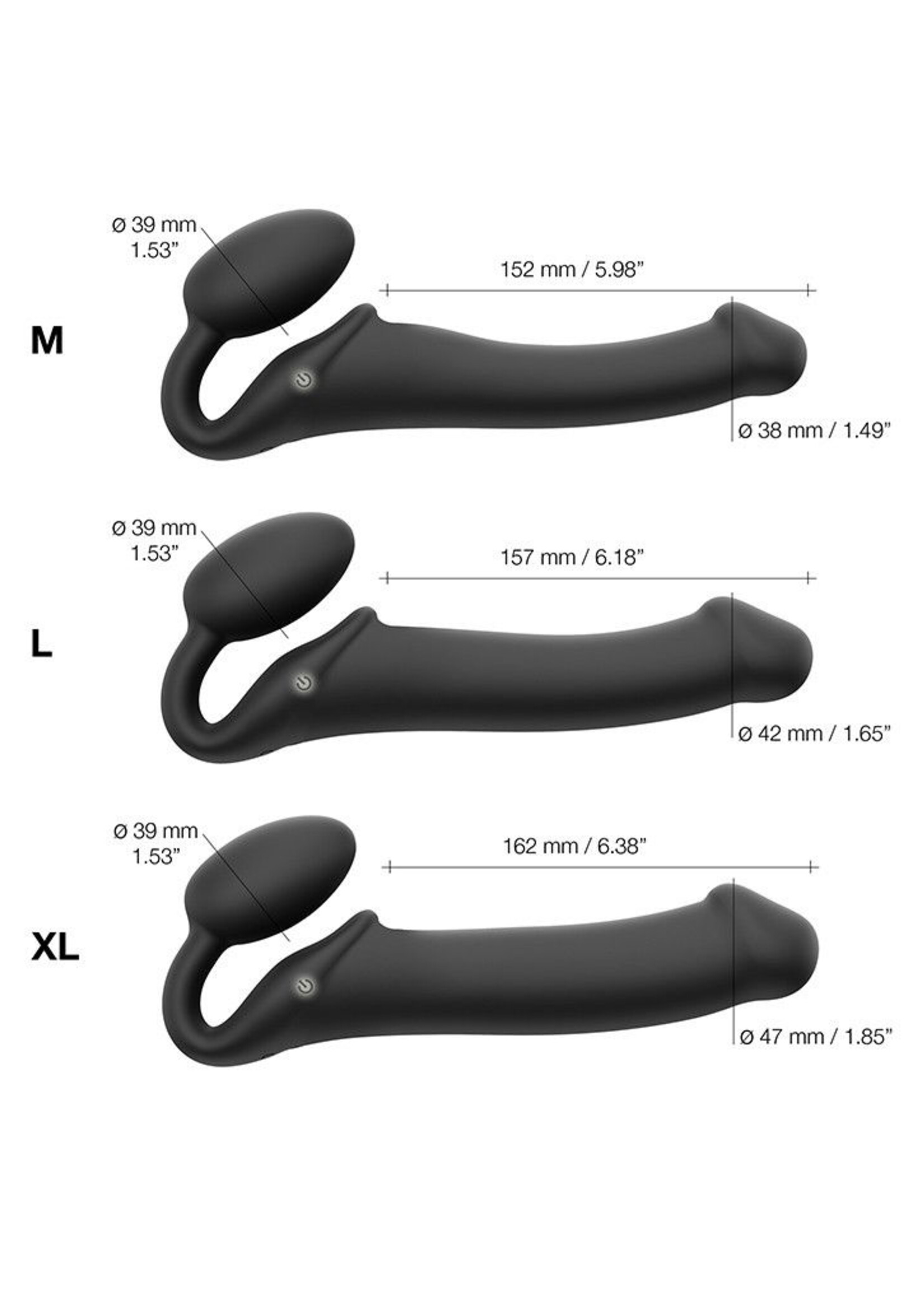 Strap-On-Me Flexibele strap-on vibrator M - Strapless strap-on vibrator met afstandsbediening