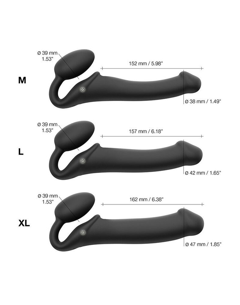 Strap-On-Me Flexibele strap-on vibrator L - Strapless strap-on vibrator met afstandsbediening Strap-On-Me Flexibele strap-on vibrator L - Strapless strap-on vibrator met afstandsbediening