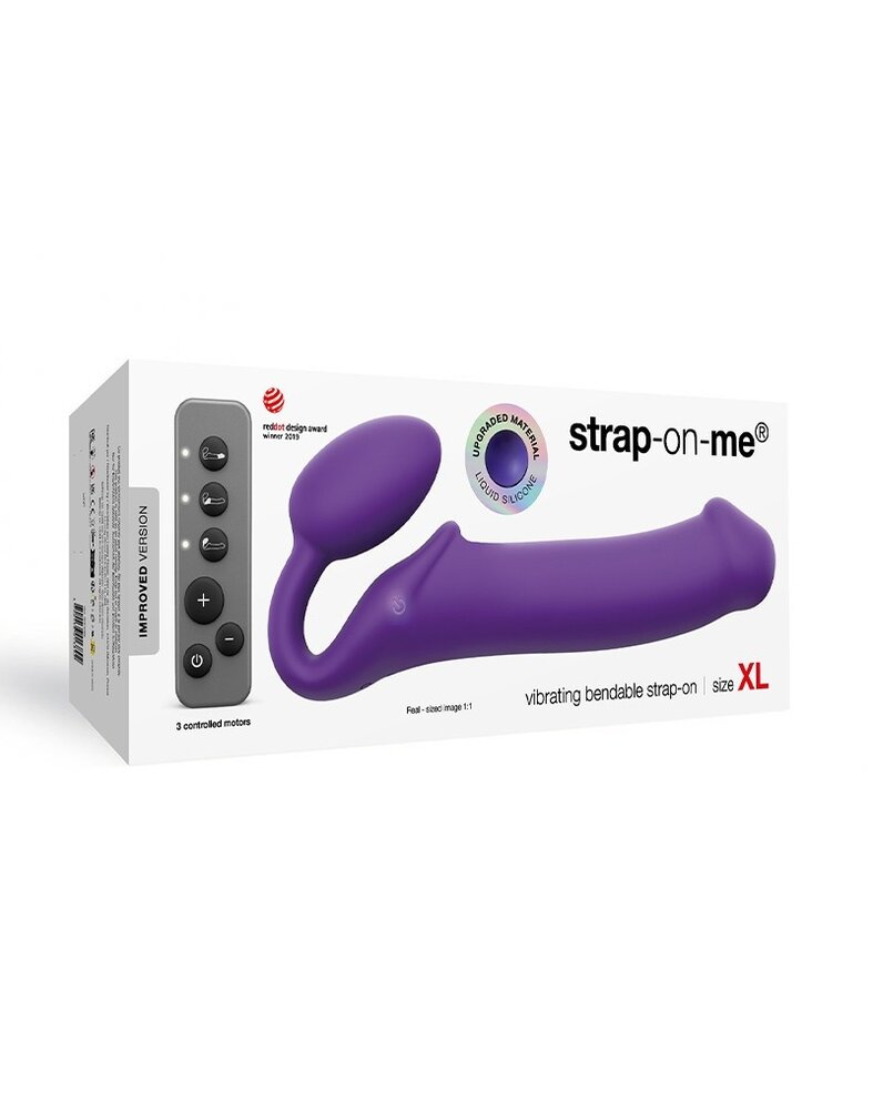 Strap-On-Me Strap-On-Me – Biegsamer Strap-On-Vibrator mit Fernbedienung - Größe XL - Ø 4.5 x 20 cm Strap-On-Me Strap-On-Me – Biegsamer Strap-On-Vibrator mit Fernbedienung - Größe XL - Ø 4.5 x 20 cm