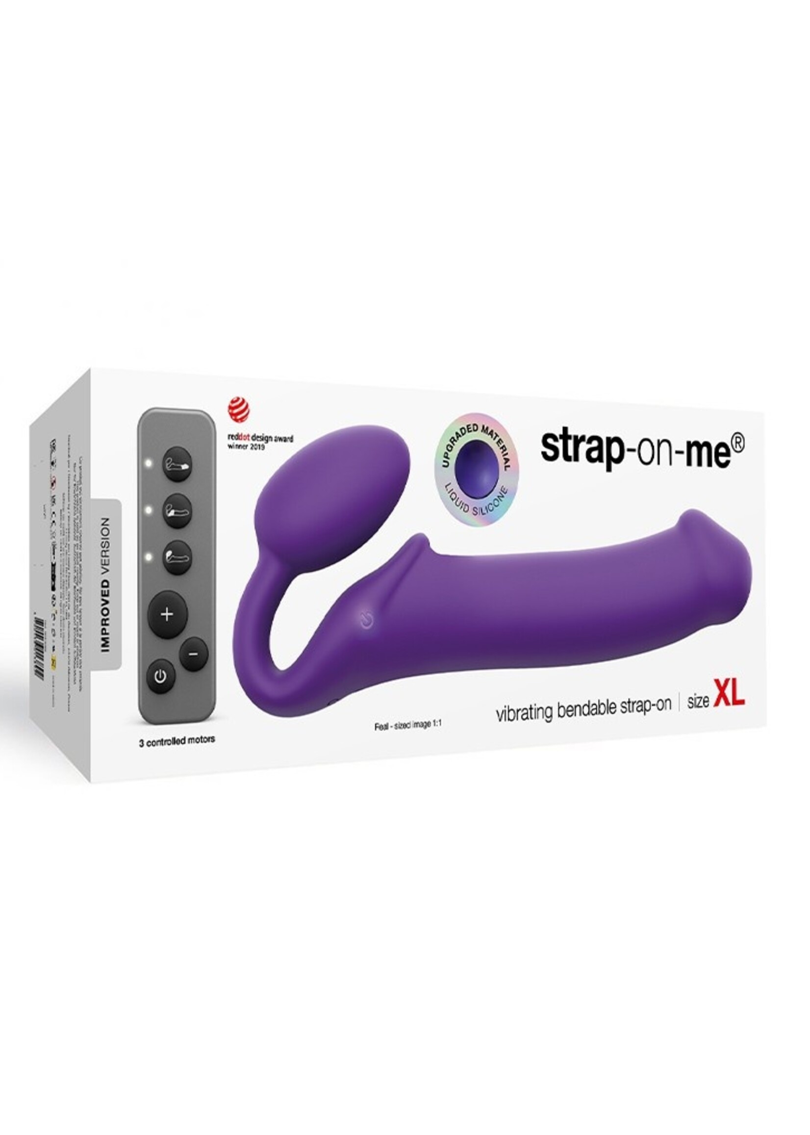 Strap-On-Me Flexibele strap-on vibrator XL - Strapless strap-on vibrator met afstandsbediening