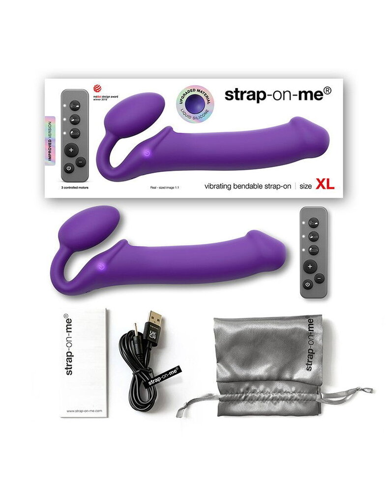 Strap-On-Me Flexibele strap-on vibrator XL - Strapless strap-on vibrator met afstandsbediening Strap-On-Me Flexibele strap-on vibrator XL - Strapless strap-on vibrator met afstandsbediening