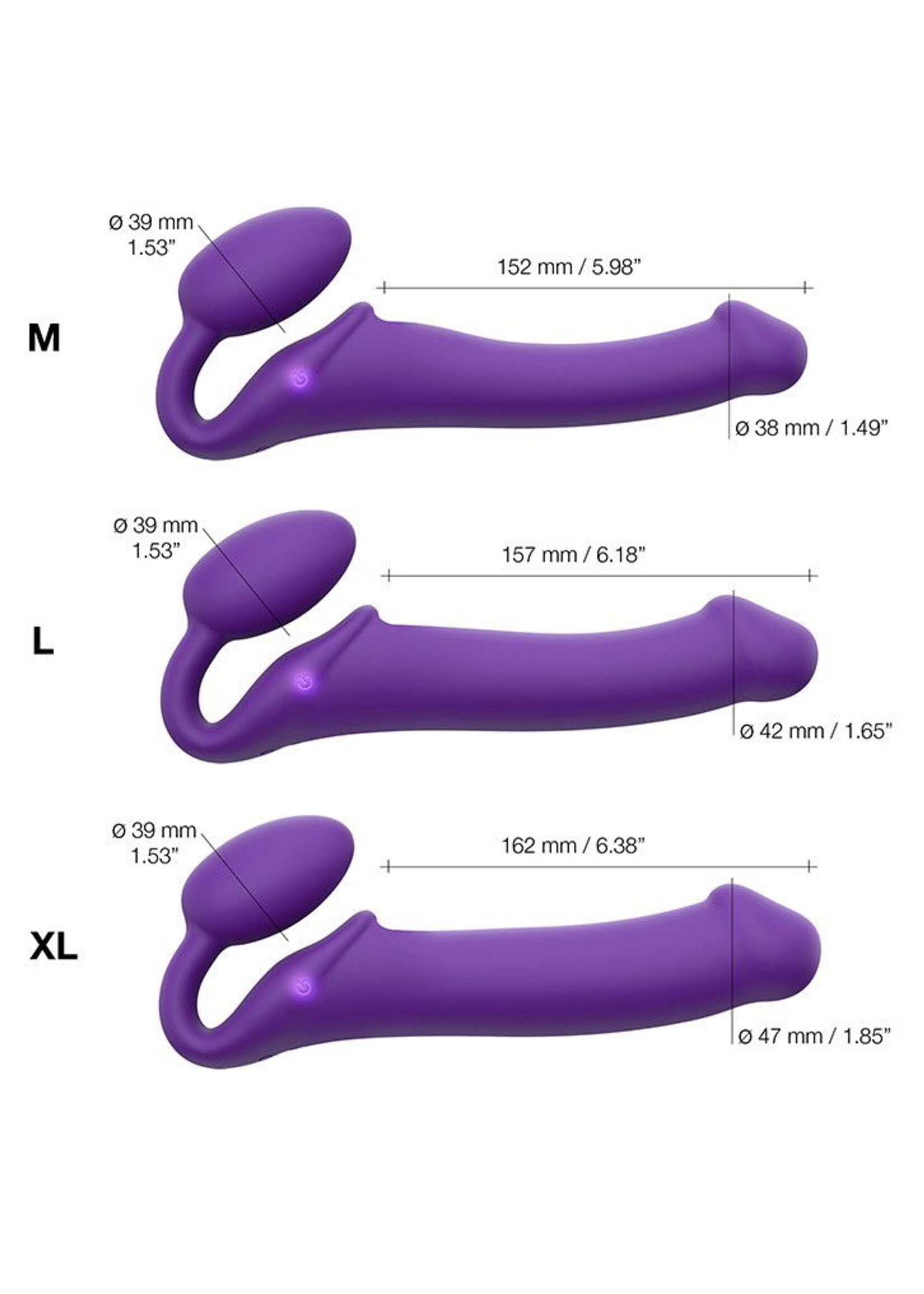 Strap-On-Me Biegsamer Strap-On-Vibrator XL - Strapless Strap-On-Vibrator mit Fernbedienung