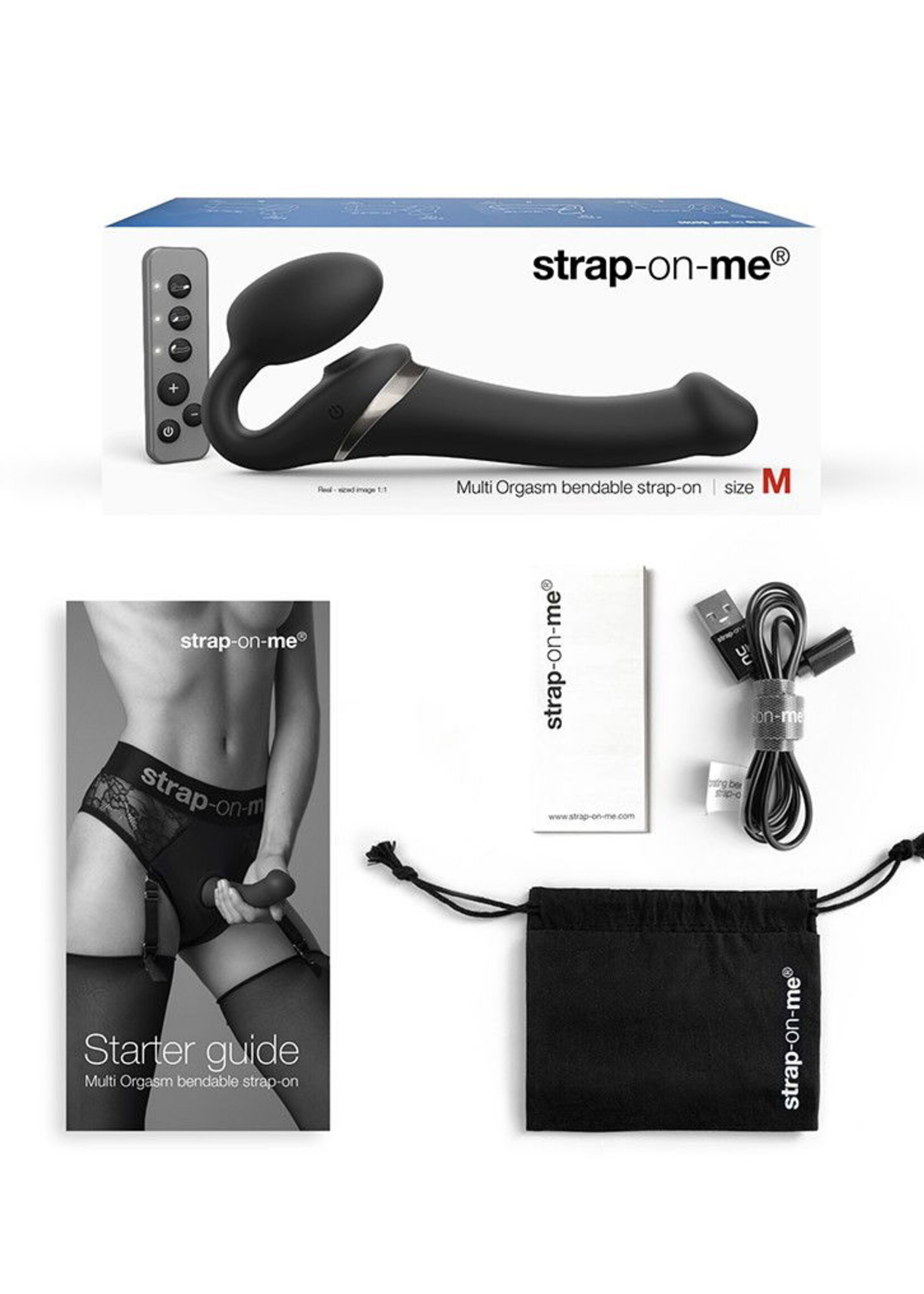 Strap-On-Me Multi Orgasm S - Strapless strap-on vibrator met likstimulator