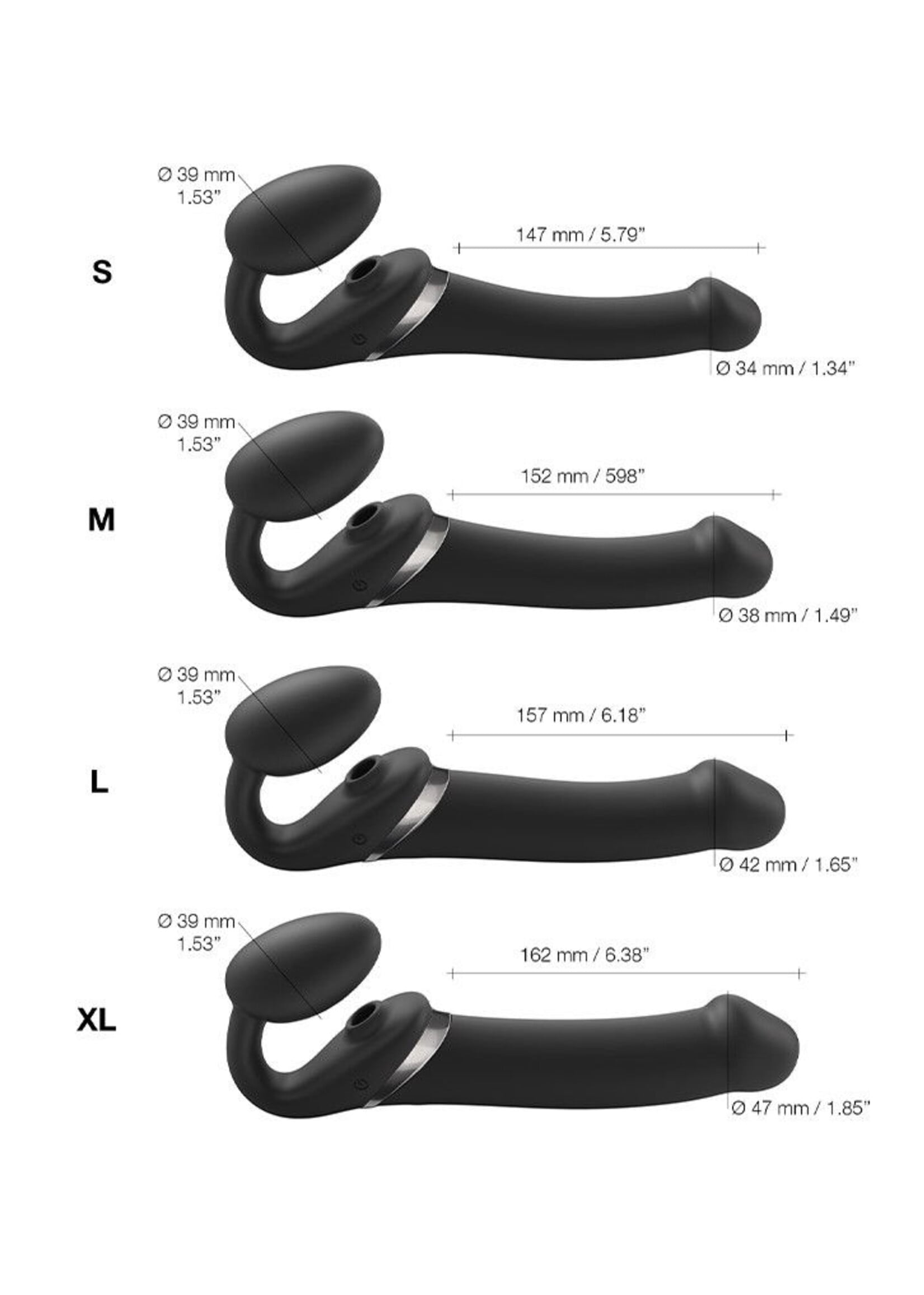 Strap-On-Me Multi Orgasm S - Strapless strap-on vibrator met likstimulator