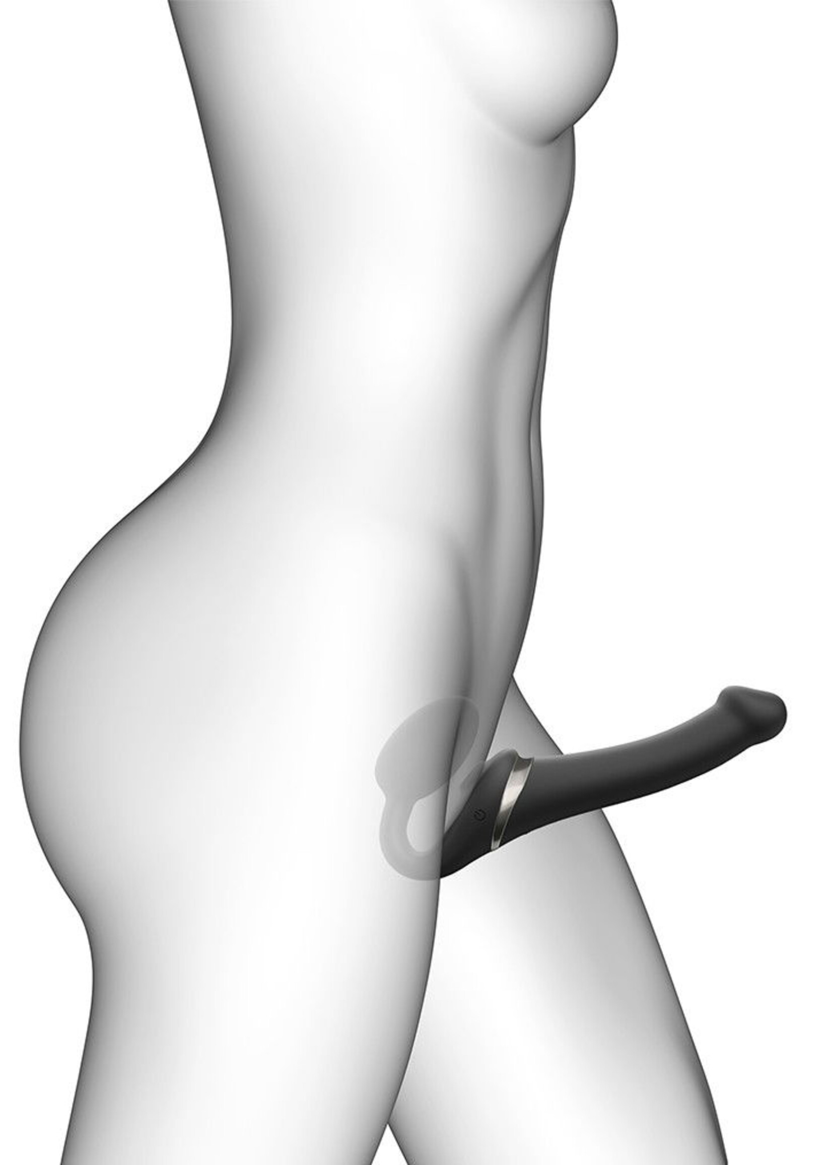 Strap-On-Me Multi Orgasm - Vibromasseur Strap-On avec stimulateur de léchage - Taille S - Ø3.4 x 22.8 cm