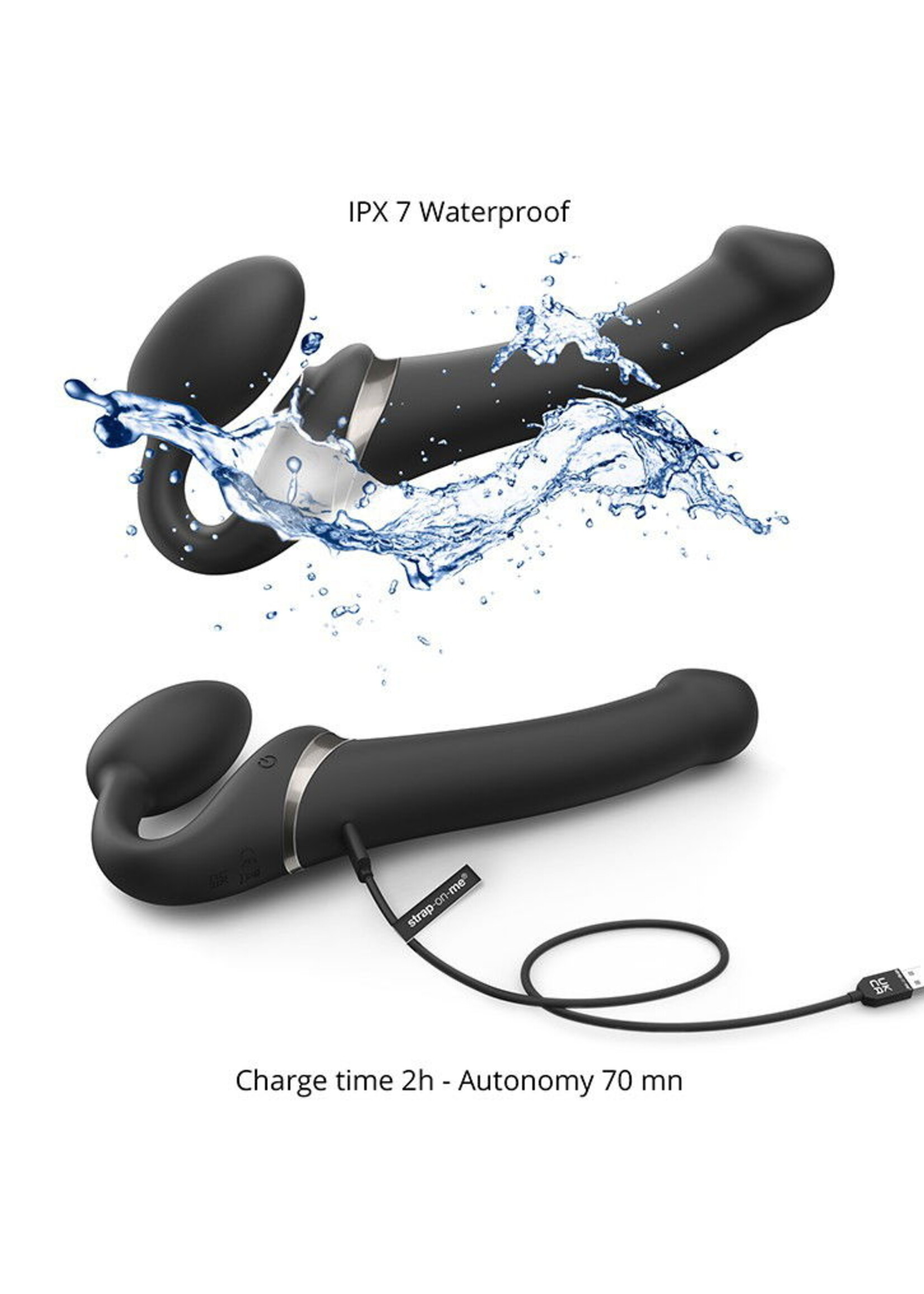 Strap-On-Me Multi Orgasm M - Strapless strap-on vibrator met likstimulator