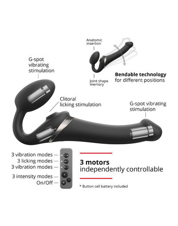 Strap-On-Me Strap-On-Me - Multi Orgasm - Strap-On Vibrator with Licking Stimulator - Size L - Ø4.2 x 23.8 cm Strap-On-Me Strap-On-Me - Multi Orgasm - Strap-On Vibrator with Licking Stimulator - Size L - Ø4.2 x 23.8 cm