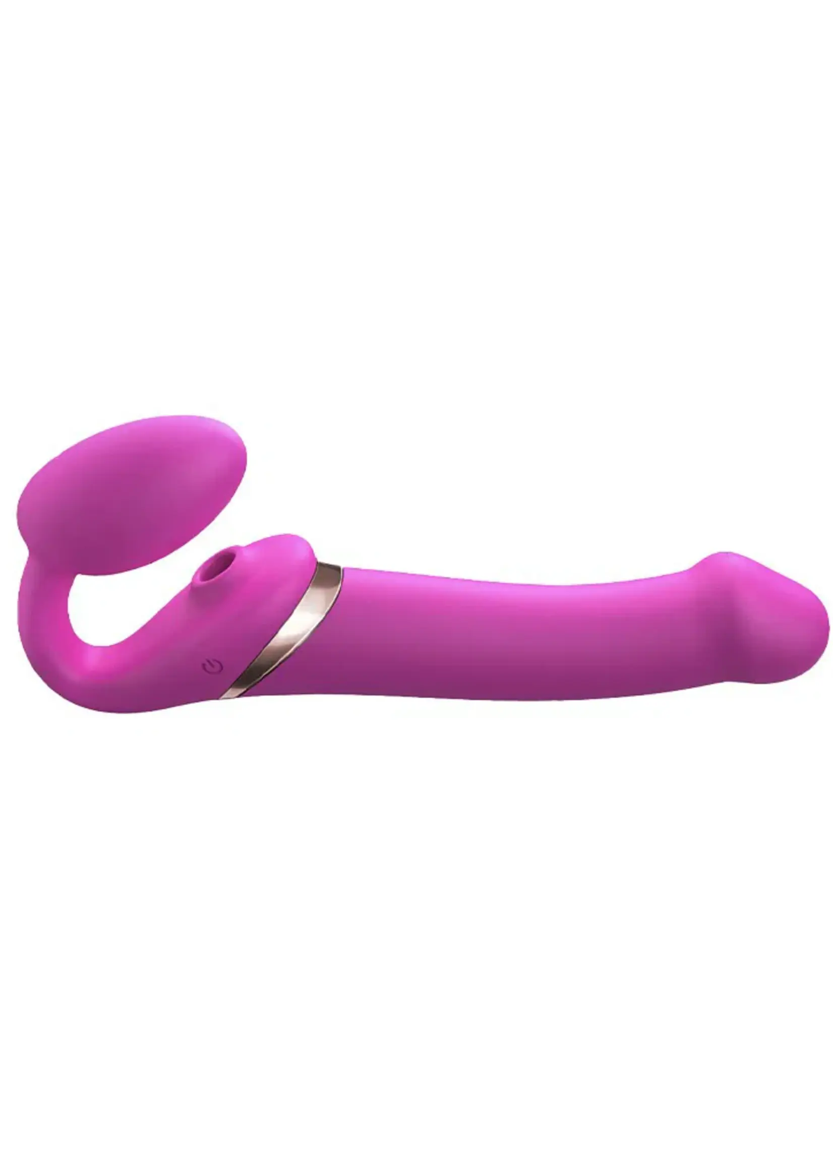 Strap-On-Me Multi Orgasm - Vibromasseur Strap-On avec stimulateur de léchage Taille L - Ø4.2 x 23.8 cm