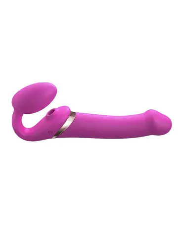 Strap-On-Me Strap-On-Me - Multi Orgasm - Vibromasseur Strap-On avec stimulateur de léchage Taille L - Ø4.2 x 23.8 cm