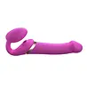 Strap-On-Me Multi Orgasm - Vibromasseur Strap-On avec stimulateur de léchage Taille L - Ø4.2 x 23.8 cm