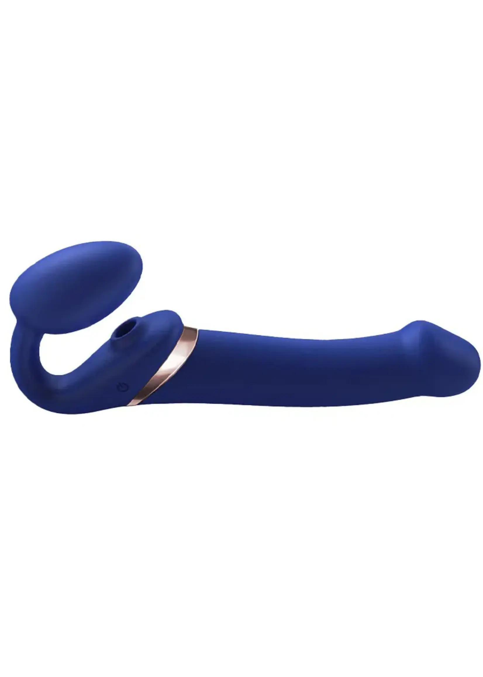 Strap-On-Me Multi Orgasm - Vibromasseur Strap-On avec stimulateur de léchage Taille L - Ø4.2 x 23.8 cm