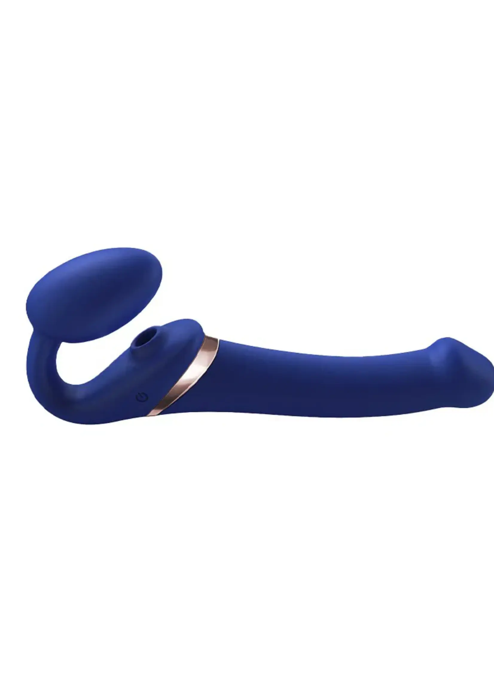 Strap-On-Me Multi Orgasm - Vibromasseur Strap-On avec stimulateur de léchage Taille M - Ø3.8 x 23.3 cm