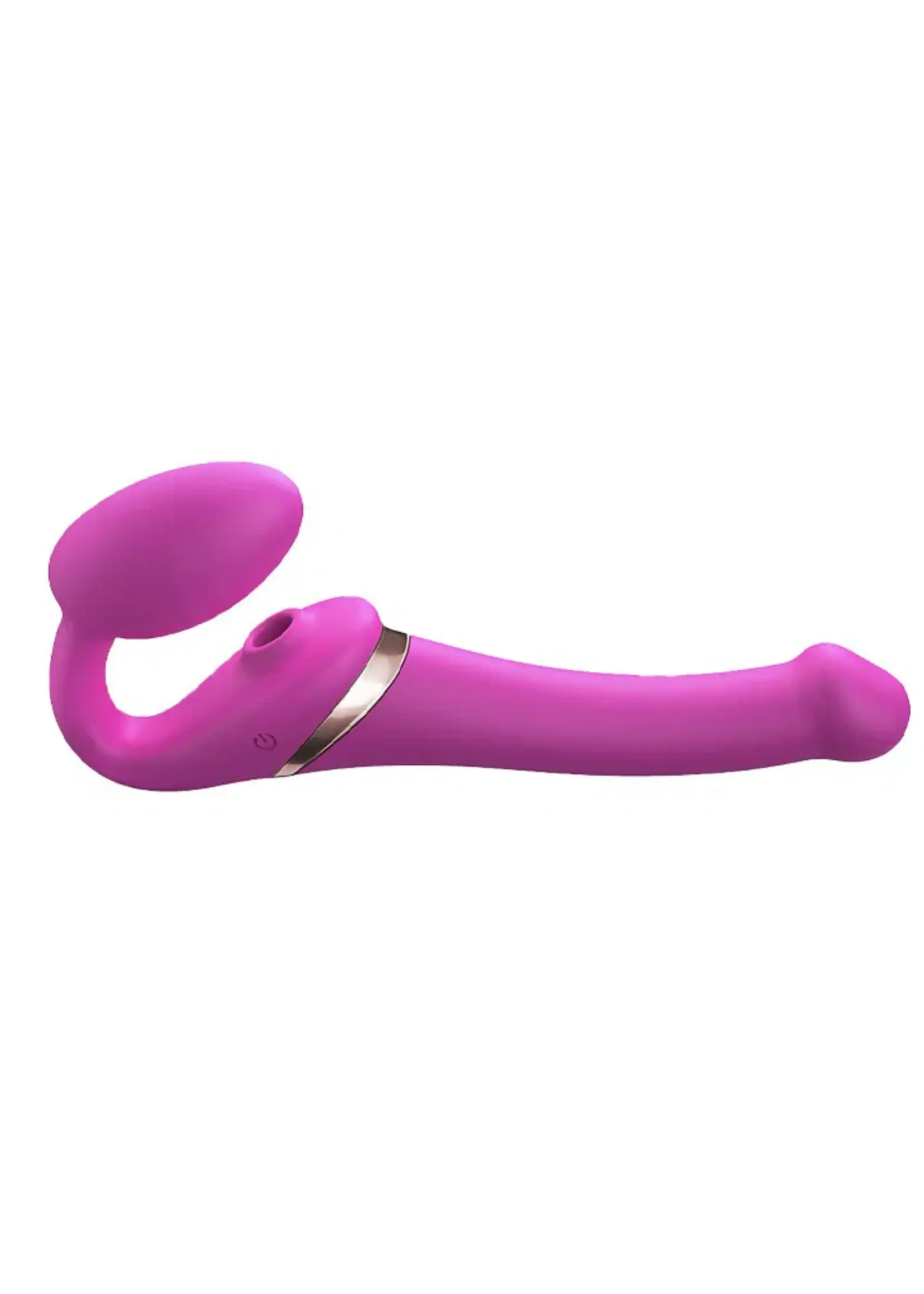 Strap-On-Me Multi Orgasm - Vibromasseur Strap-On avec stimulateur de léchage - Taille S - Ø3.4 x 22.8 cm