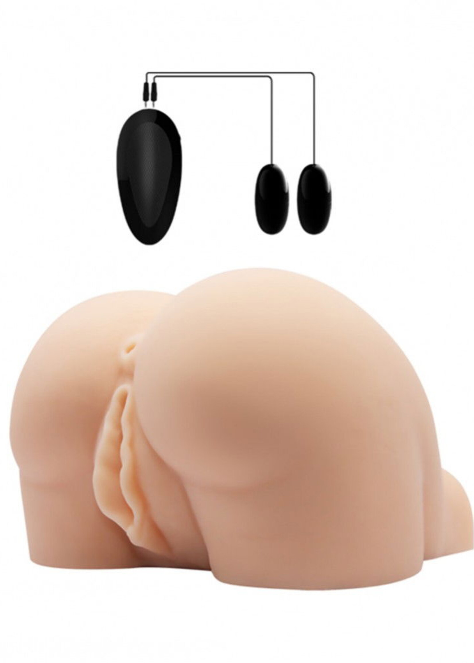 Crazy Bull Vibrerende vagina en anus - Masturbator met vaginale en anale opening en vibratiefunctie