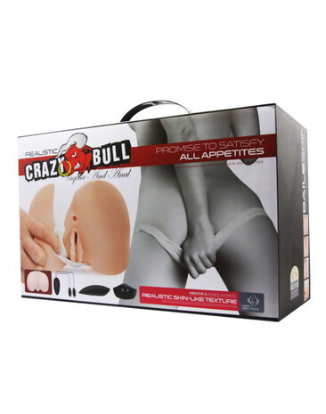 Crazy Bull Crazy Bull Vibrating Masturbator with Vagina and Anus - Multispeed Bullet, Realistic Pleasure
