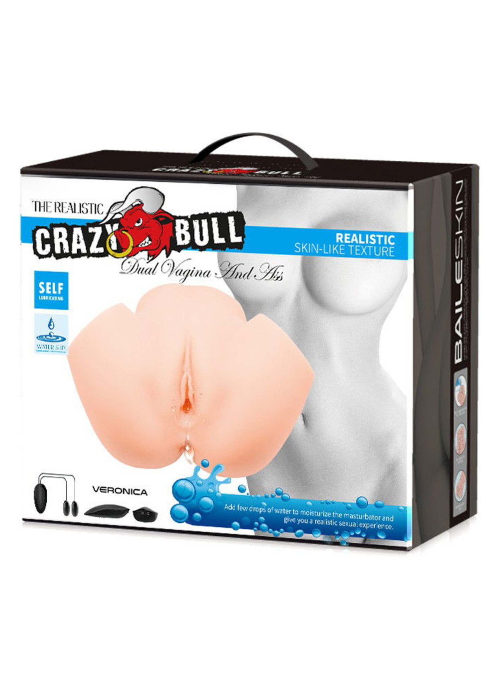Crazy Bull Veronica - Masturbator mit vaginalem und analem Eingang und Fernbedienungs-Vibration
