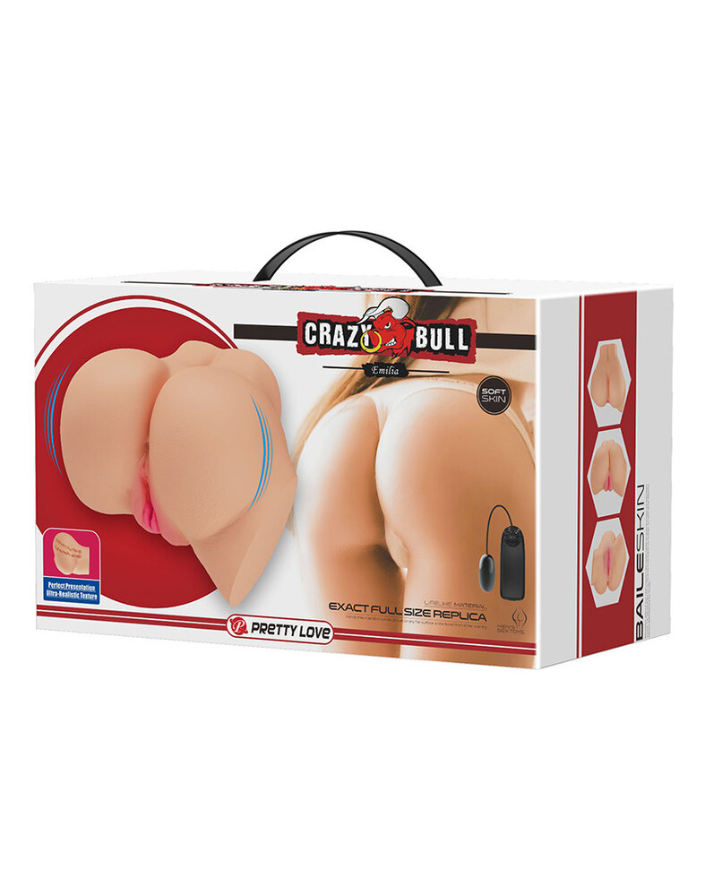 Crazy Bull Emilia - Masturbator mit vaginalem und analem Eingang und Fernbedienungs-Vibration