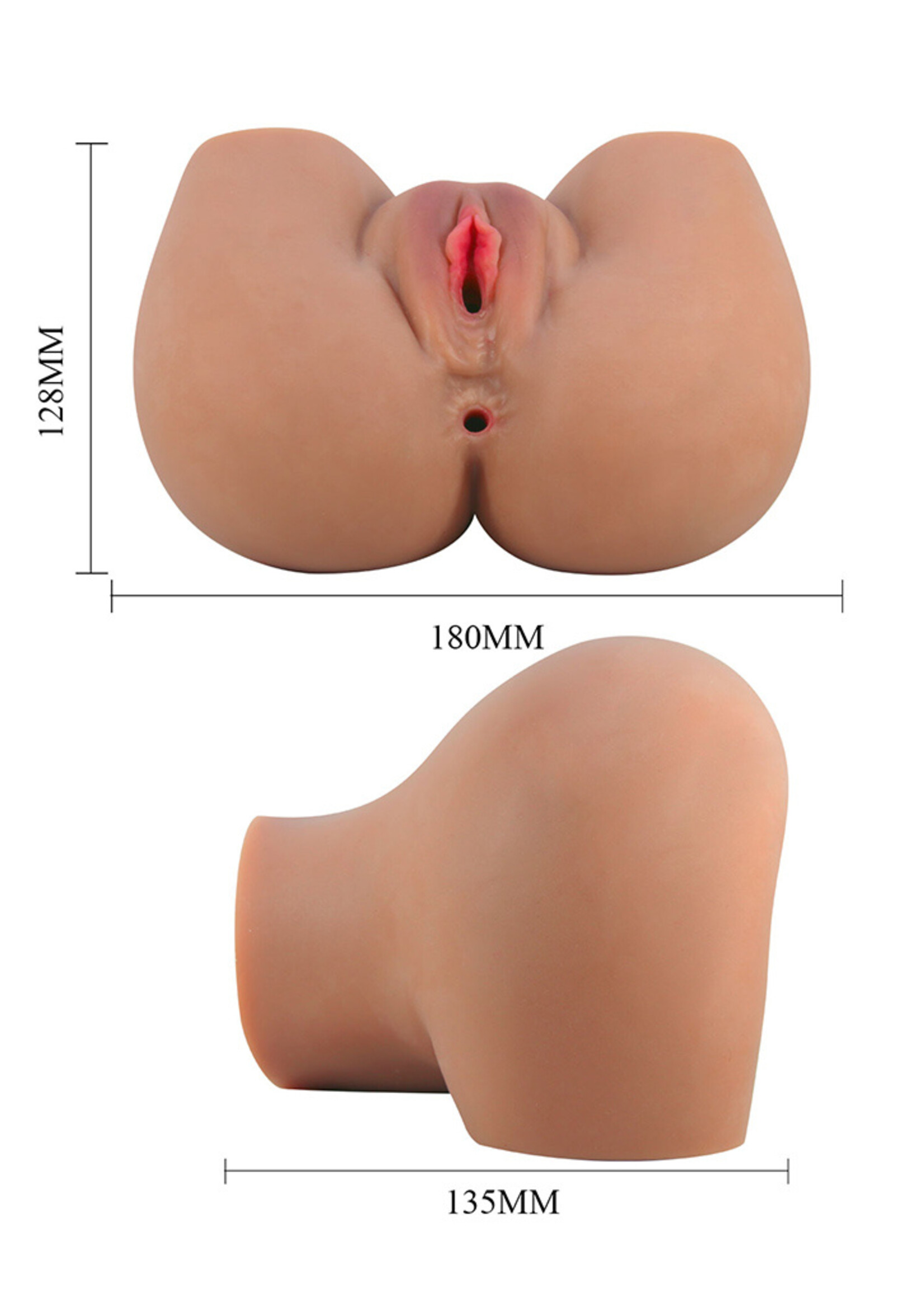 Crazy Bull Mila - Masturbator met vaginale en anale ingang en kogelvibrator