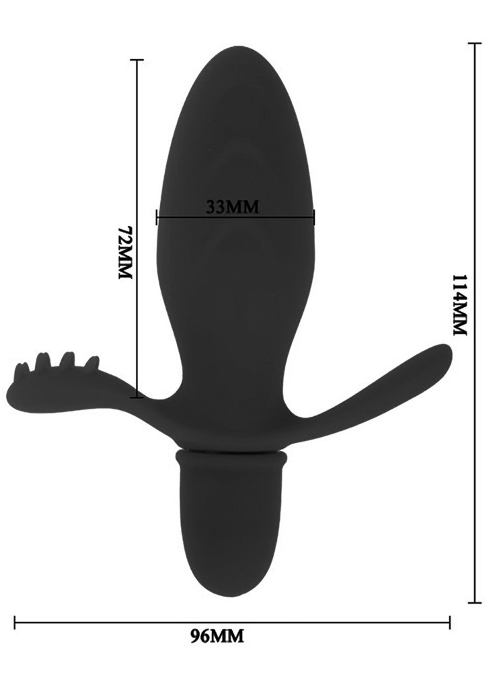 Crazy Bull Fitch - Anale plug Ø3,3 × 11,4 cm met vibratie