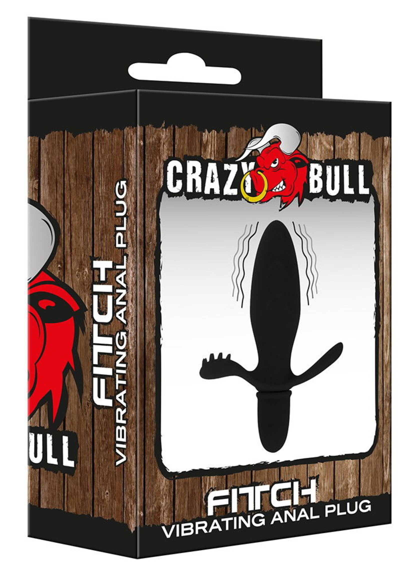 Crazy Bull Plug anal vibrant en silicone Fitch, étanche, noir