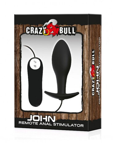 Crazy Bull John Remote Plug | Plug anal vibrant en silicone avec 12 fonctions et télécommande, étanche