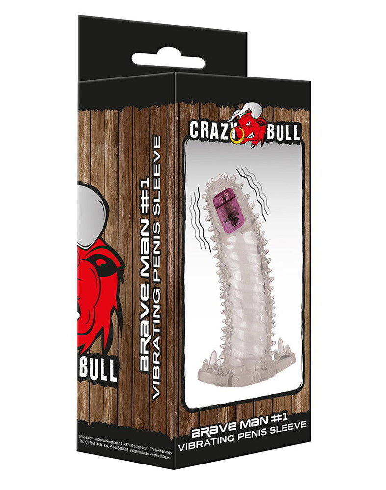 Crazy Bull Crazy Bull – Brave Man 1 | Vibrierender Penis Sleeve 14 cm, Mit Single-Speed Bullet