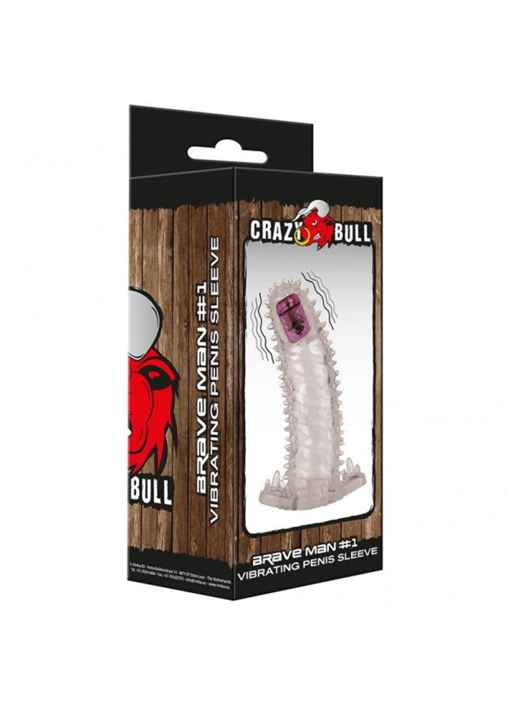 Crazy Bull Brave Man 1 | Manchon vibrant pour pénis 14 cm, avec balle à vitesse unique