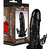 Crazy Bull Crazy Bull - Brave Man 3 | Long penis sleeve with single-speed vibration, black Crazy Bull Crazy Bull - Brave Man 3 | Long penis sleeve with single-speed vibration, black