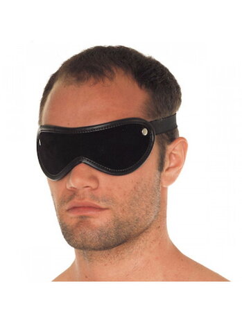 Rimba Bondage Play Rimba Blindfold – Black | Soft Leather with Elastic Strap Rimba Bondage Play Rimba Blindfold – Black | Soft Leather with Elastic Strap