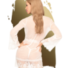 Penthouse Hypnotic Power - Kimono dentelle | Blanc avec tanga