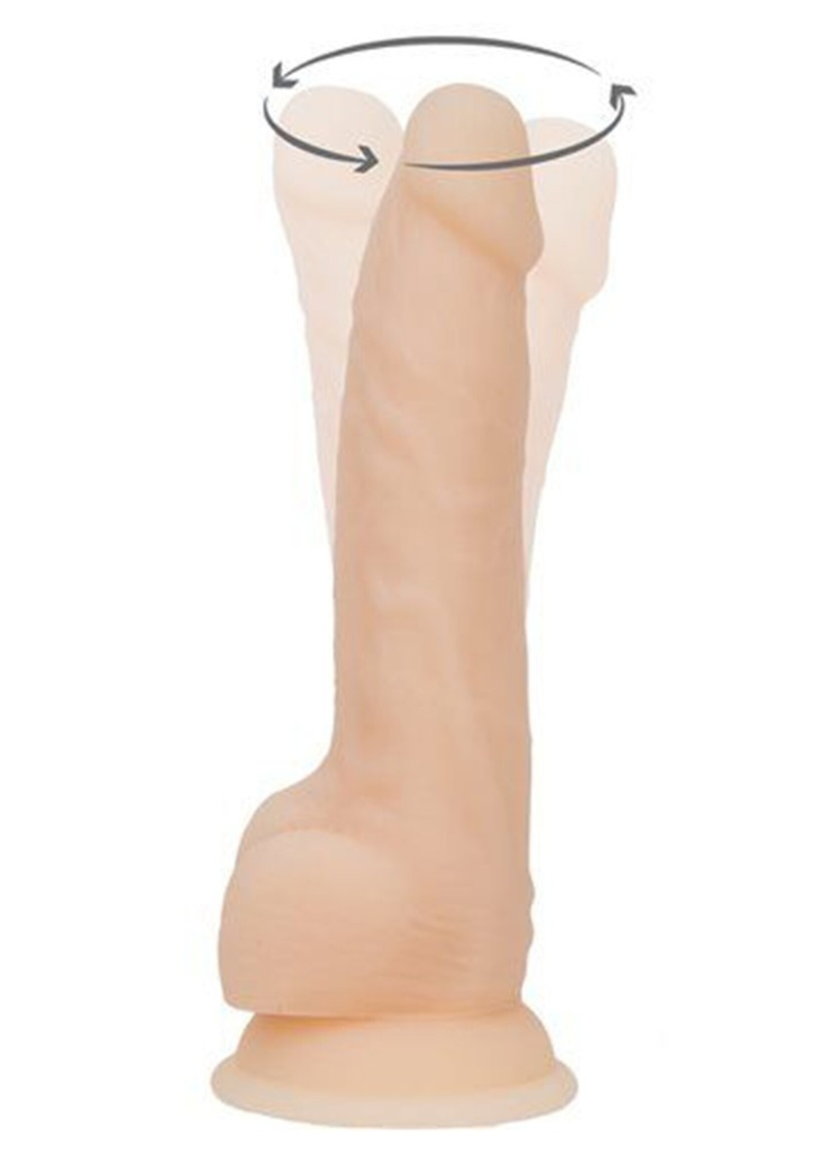 Naked Addiction Draaiende en vibrerende penis - Anale dildo 21,5 cm met draaibare punt