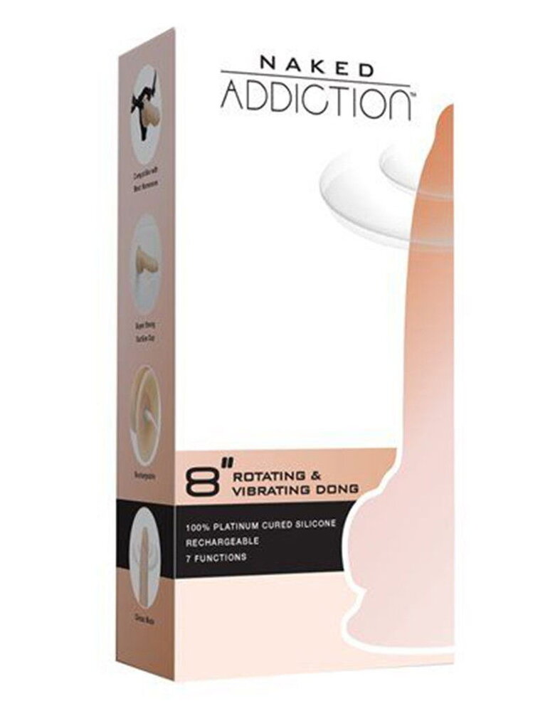 Naked Addiction Rotating & Vibrating Dong - Anal Dildo 21,5 cm mit rotierender Spitze
