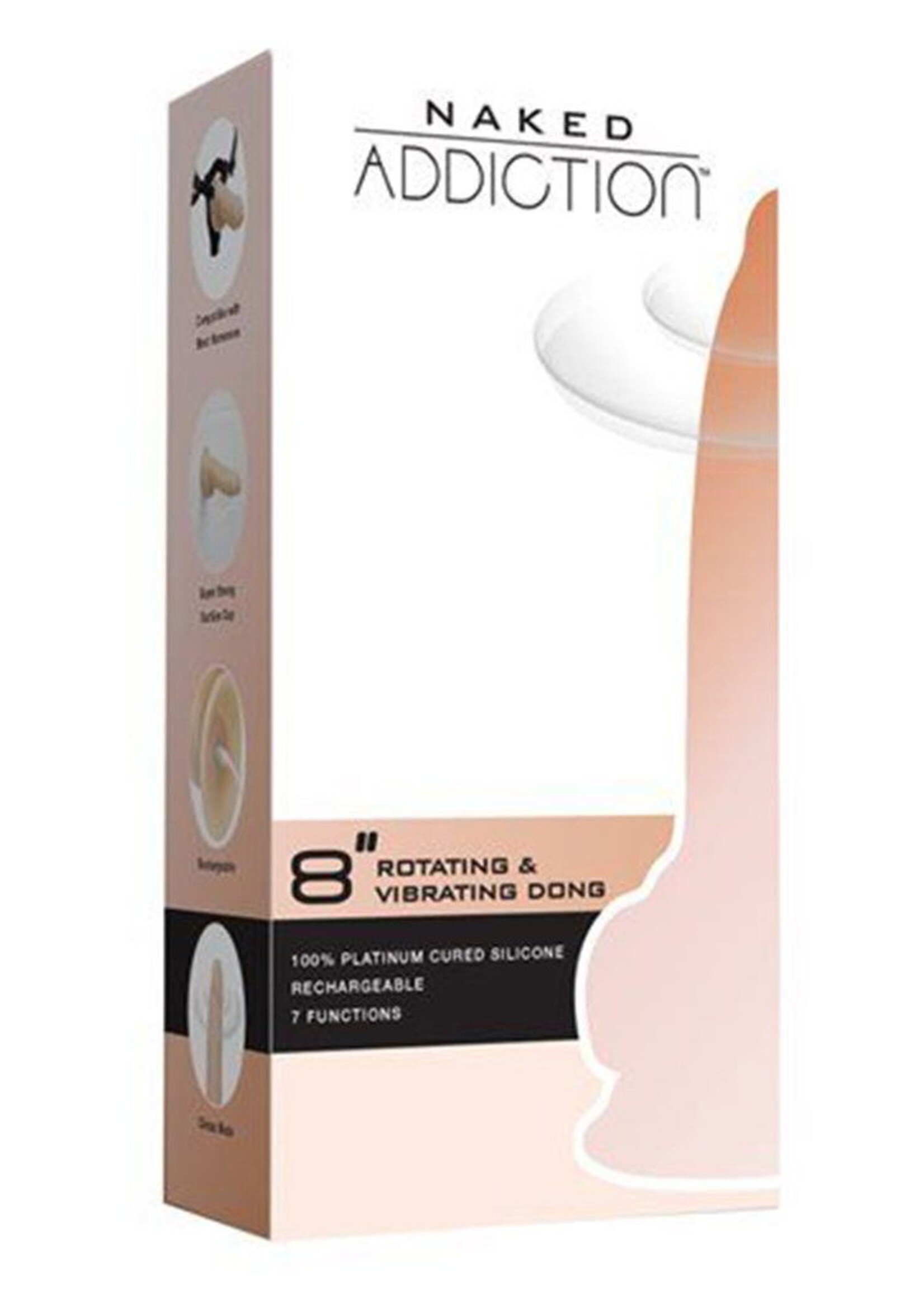 Naked Addiction Draaiende en vibrerende penis - Anale dildo 21,5 cm met draaibare punt