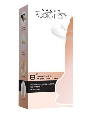 Naked Addiction Rotating & Vibrating Dong - Anal Dildo 21,5 cm mit rotierender Spitze