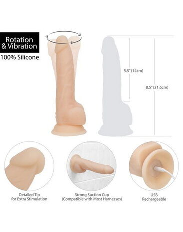 Naked Addiction Rotating & Vibrating Dong - Anal Dildo 21,5 cm mit rotierender Spitze