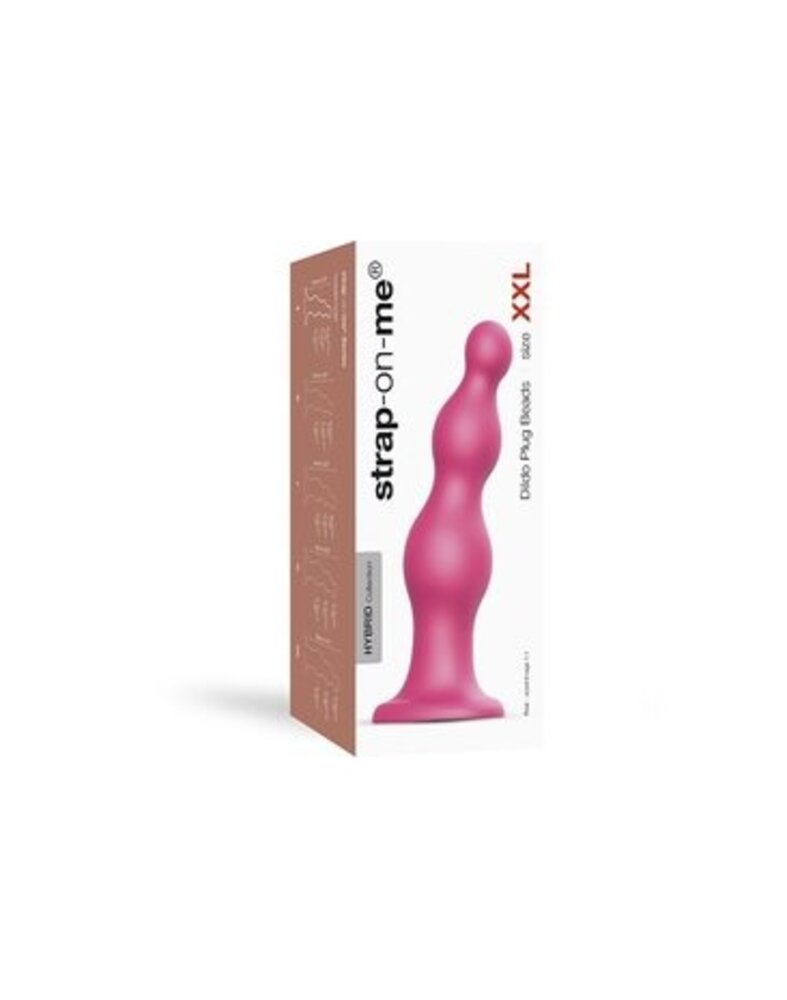 Strap-On-Me Dildo Plug met Kralen XXL - Strap-On Dildo 16,8 cm Ø 2,8-5,2 cm