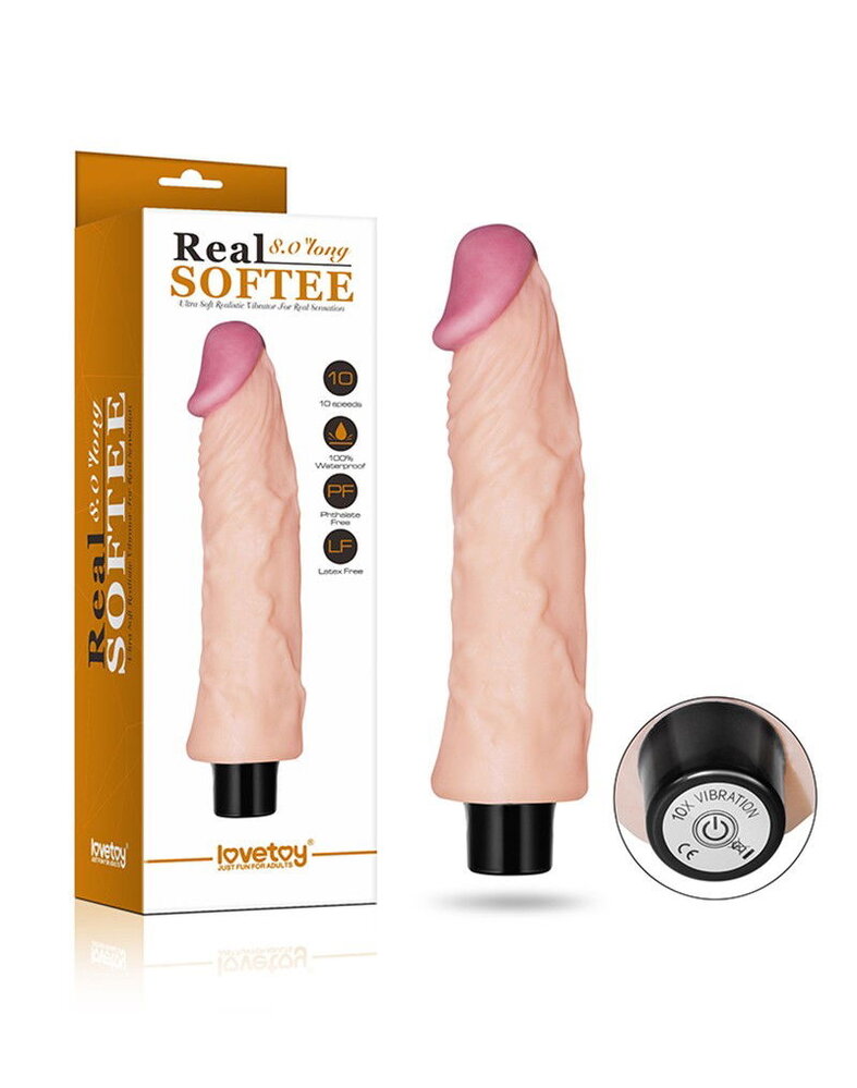 LoveToy LoveToy Vibrierender Real Softee 20 cm - Klassischer Vibrator LoveToy LoveToy Vibrierender Real Softee 20 cm - Klassischer Vibrator