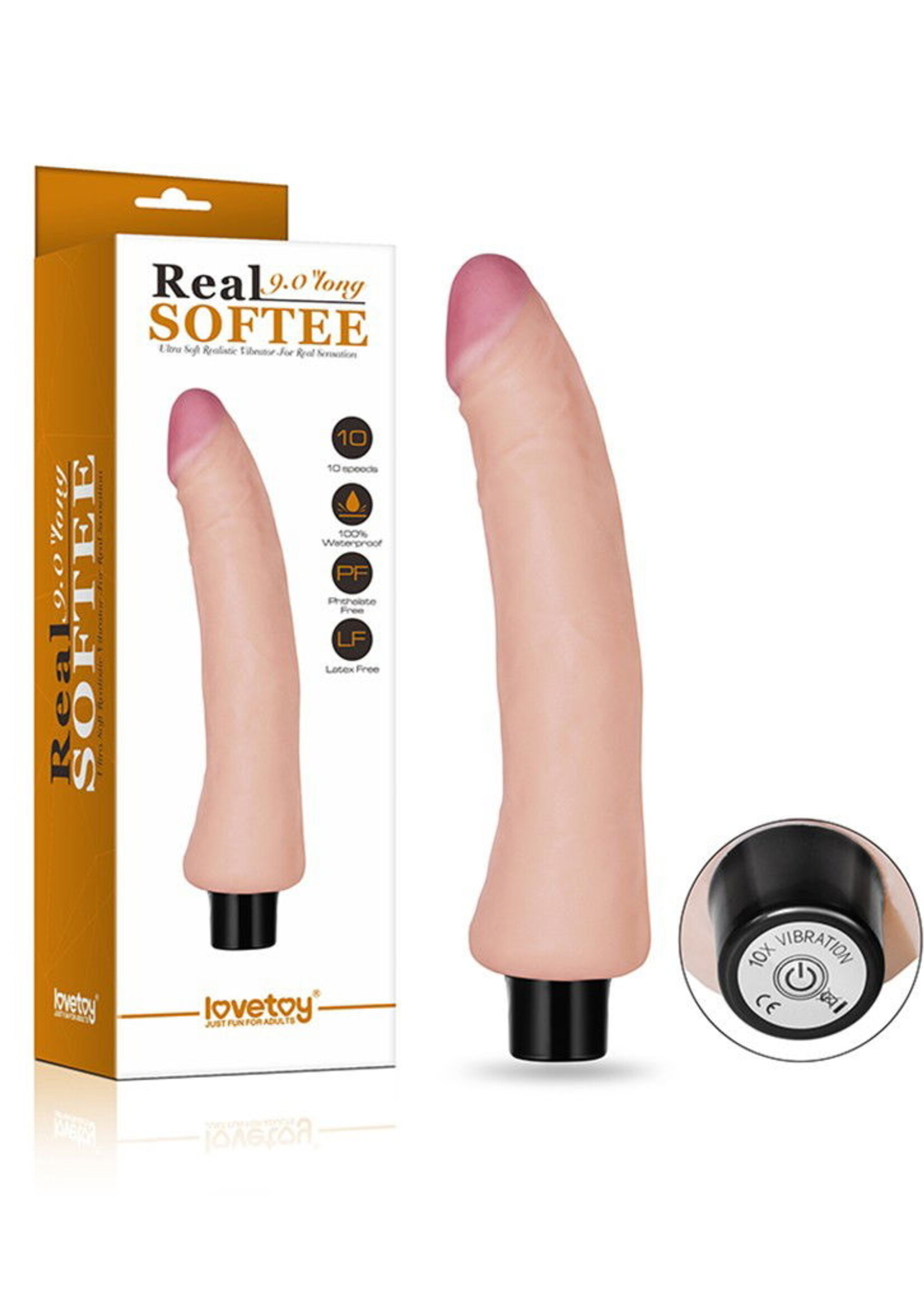 LoveToy Vibrating Real Softee 23 cm - Klassischer Vibrator