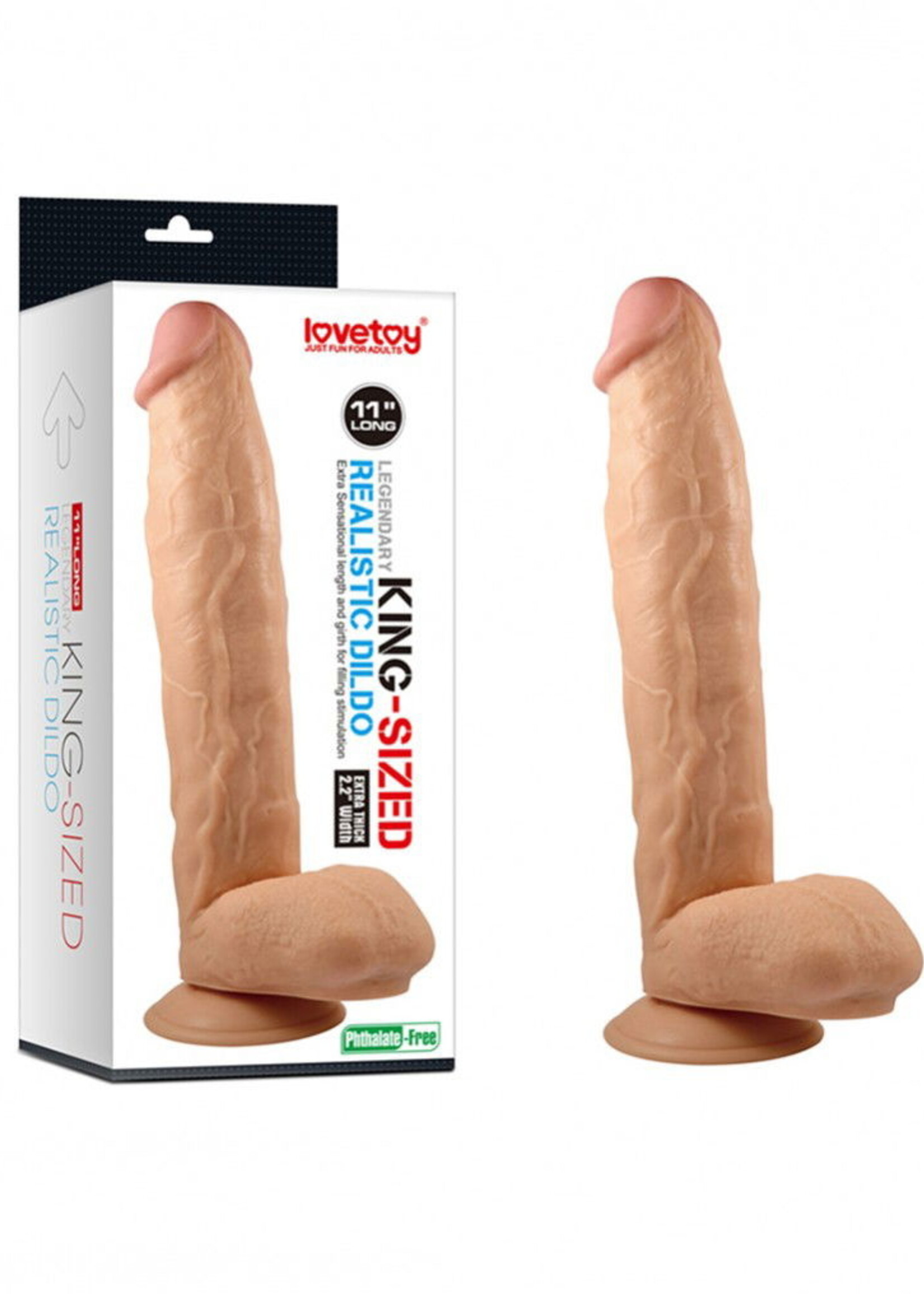 LoveToy Gode géant 28 cm - Gode réaliste - Nu