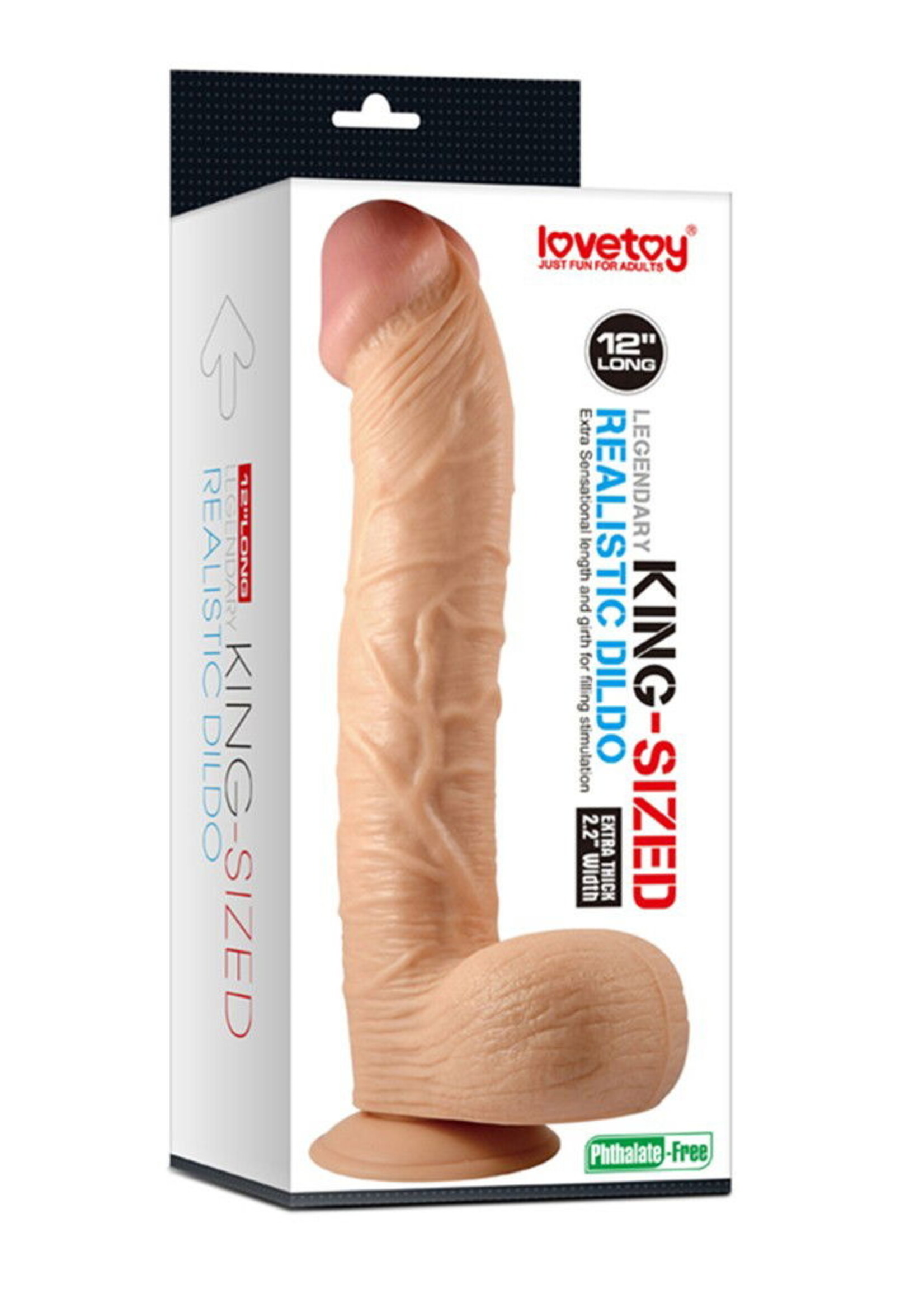 LoveToy Gode géant 30,5 cm - Gode réaliste - Nu