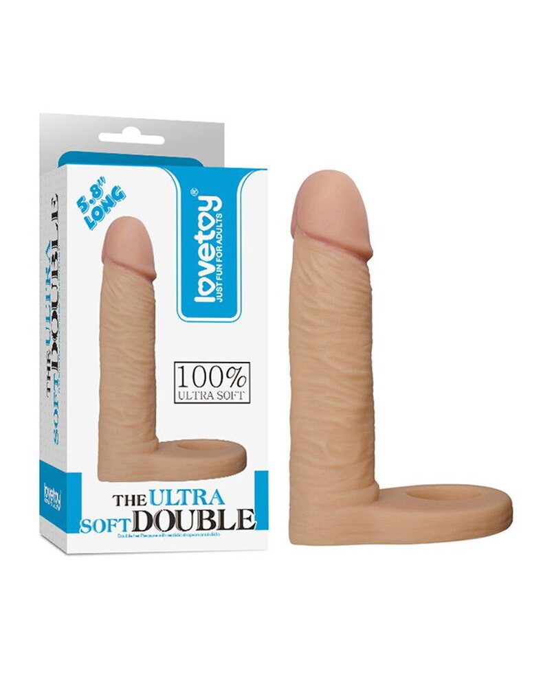 LoveToy Gode double pénétration ultra doux 15 cm - Nude