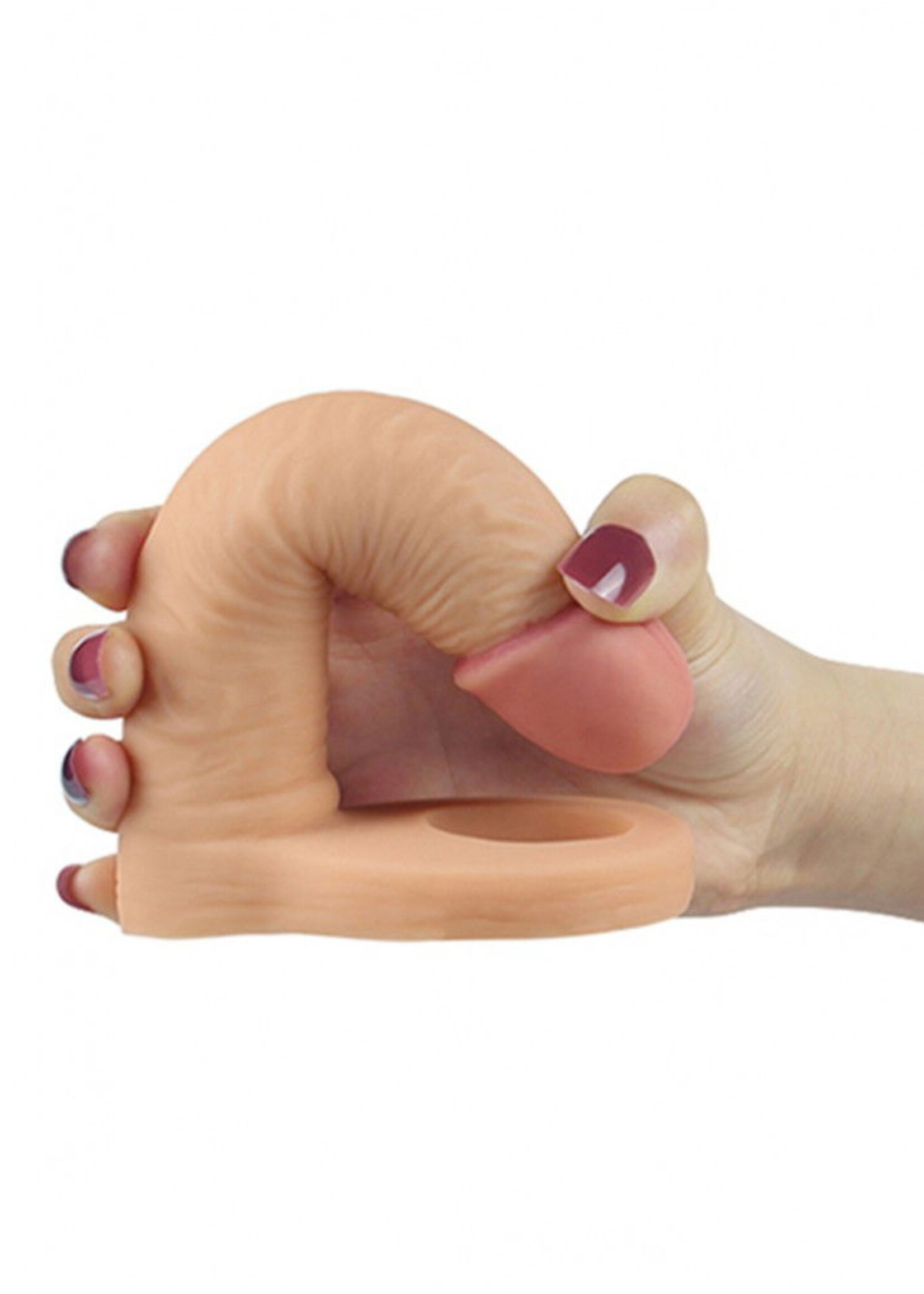LoveToy Ultrazachte, dubbele, realistische dildo 14,7 cm Ø 3,3 cm