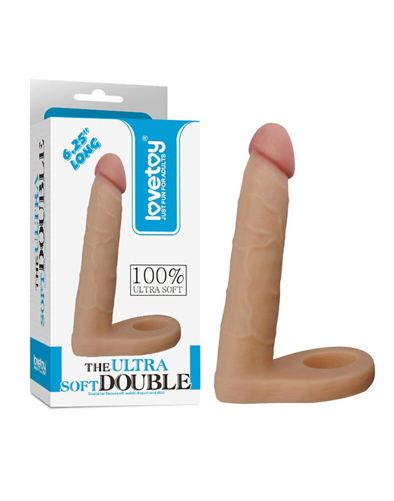 LoveToy De ultrazachte, dubbele, realistische dildo van 15,8 cm Ø 2,9 cm
