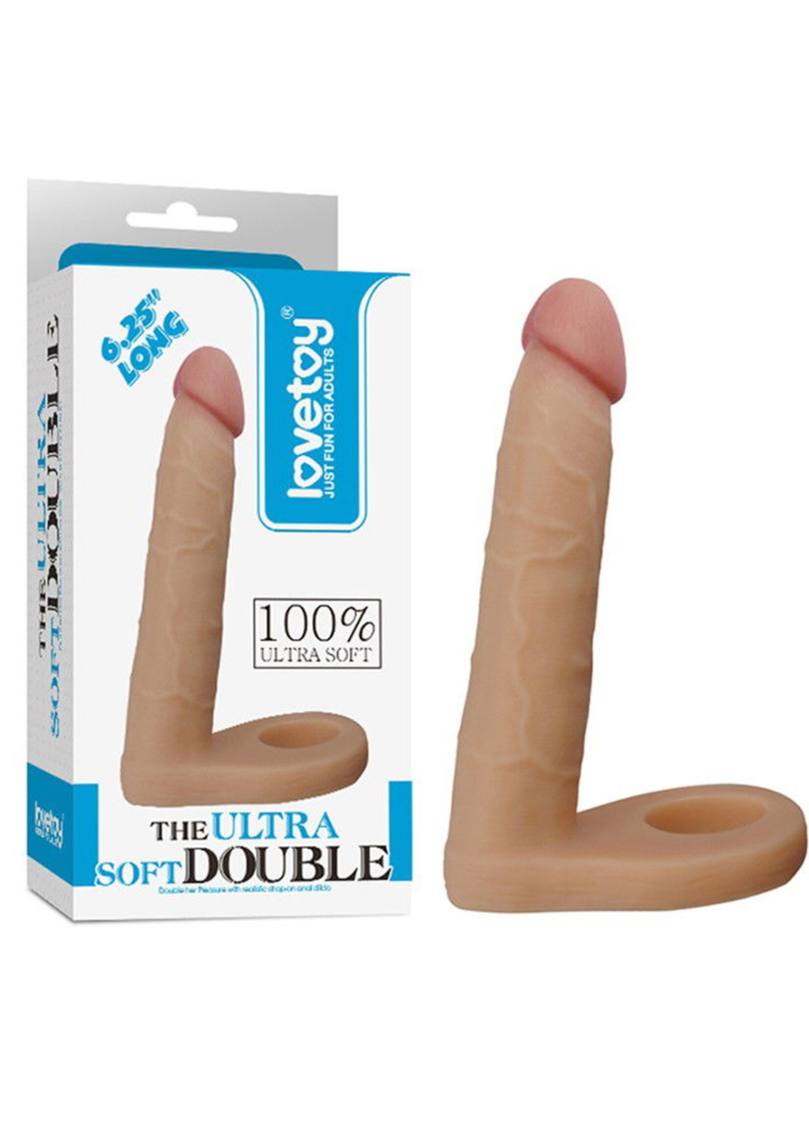 LoveToy De ultrazachte, dubbele, realistische dildo van 15,8 cm Ø 2,9 cm