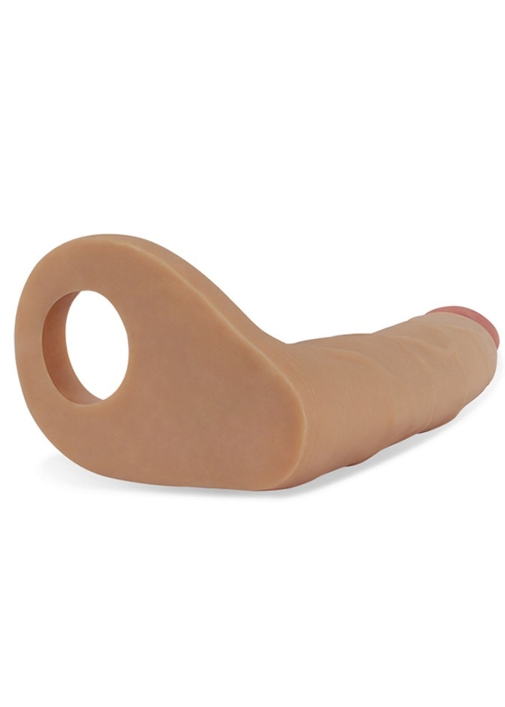 LoveToy De ultrazachte, dubbele, realistische dildo van 17,8 cm met een diameter van 3 cm.