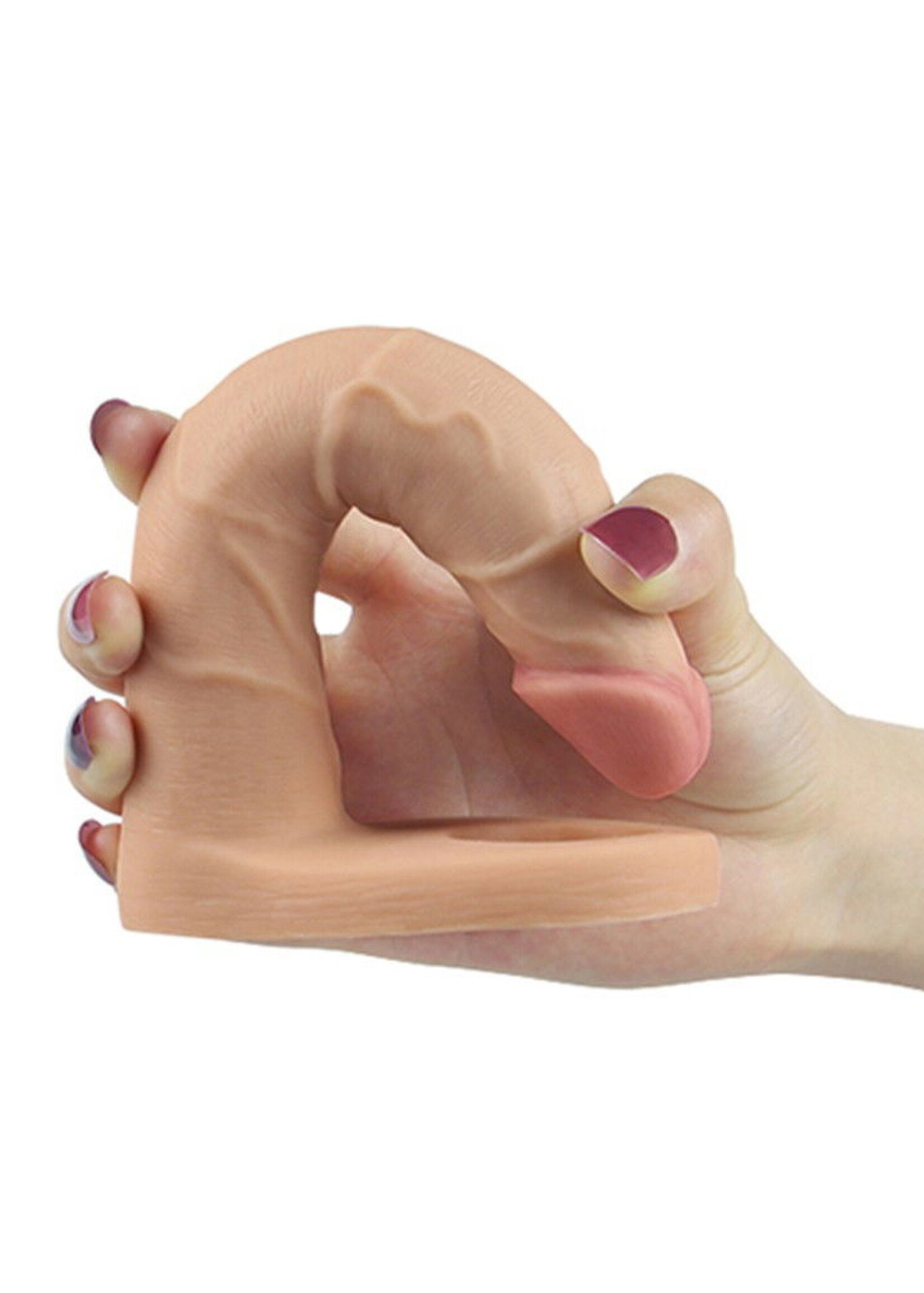 LoveToy Gode double pénétration ultra doux 18 cm - Nude