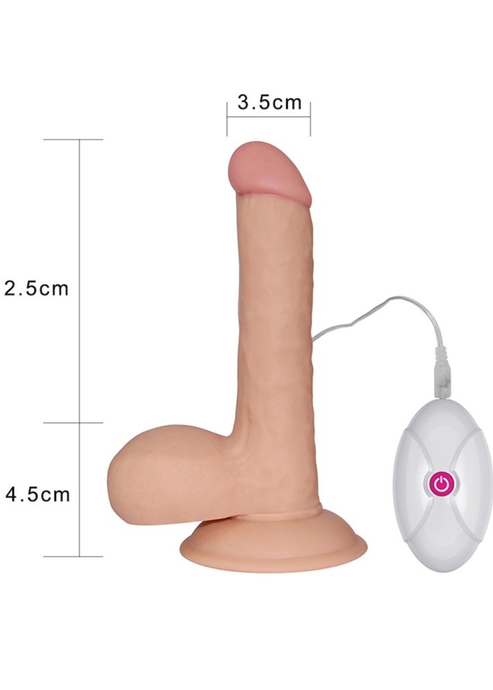 LoveToy Zachte vibrerende anale dildo 17 cm Ø 3,5 cm