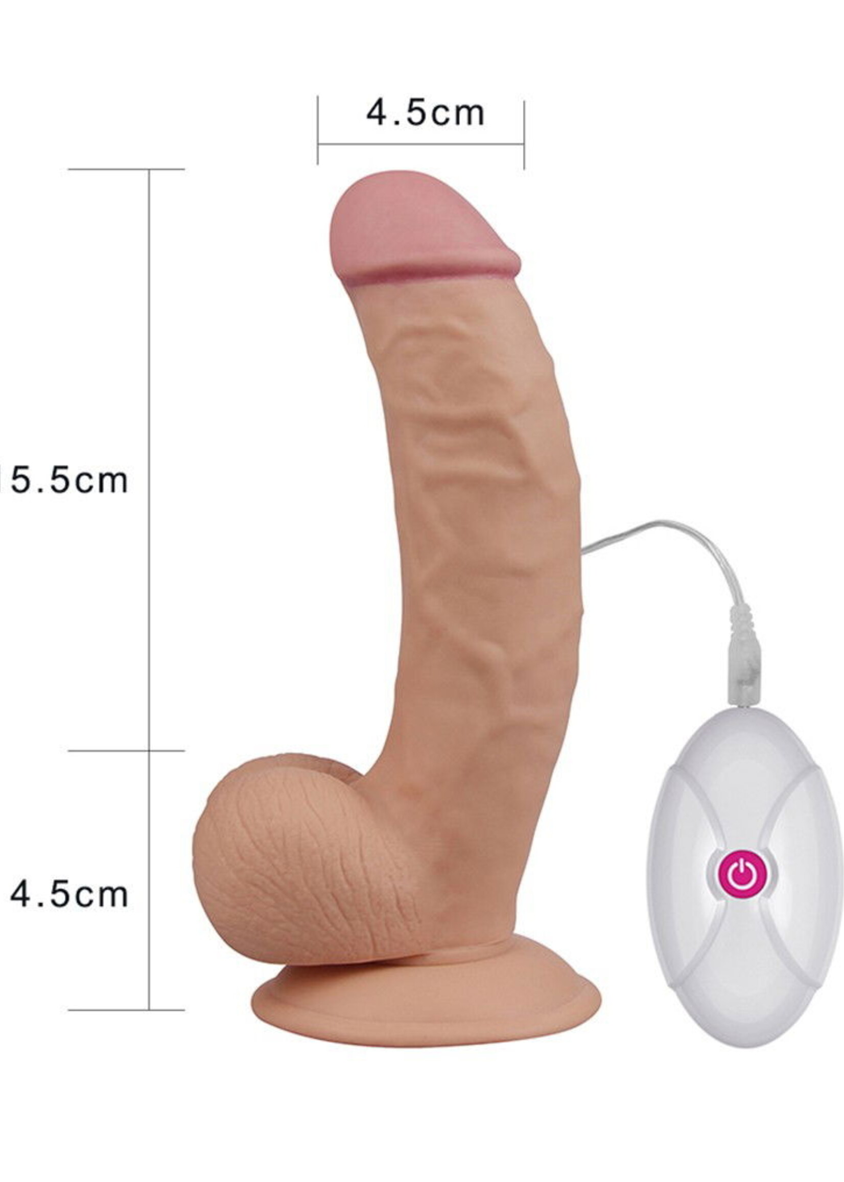 LoveToy Zachte vibrerende anale dildo 20 cm Ø 4,5 cm