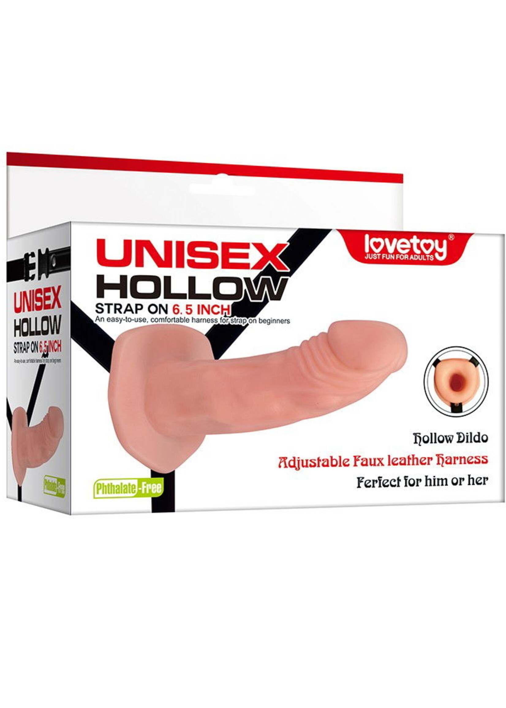 LoveToy Unisex Hohl Strap On - Strap-On 16,5 cm